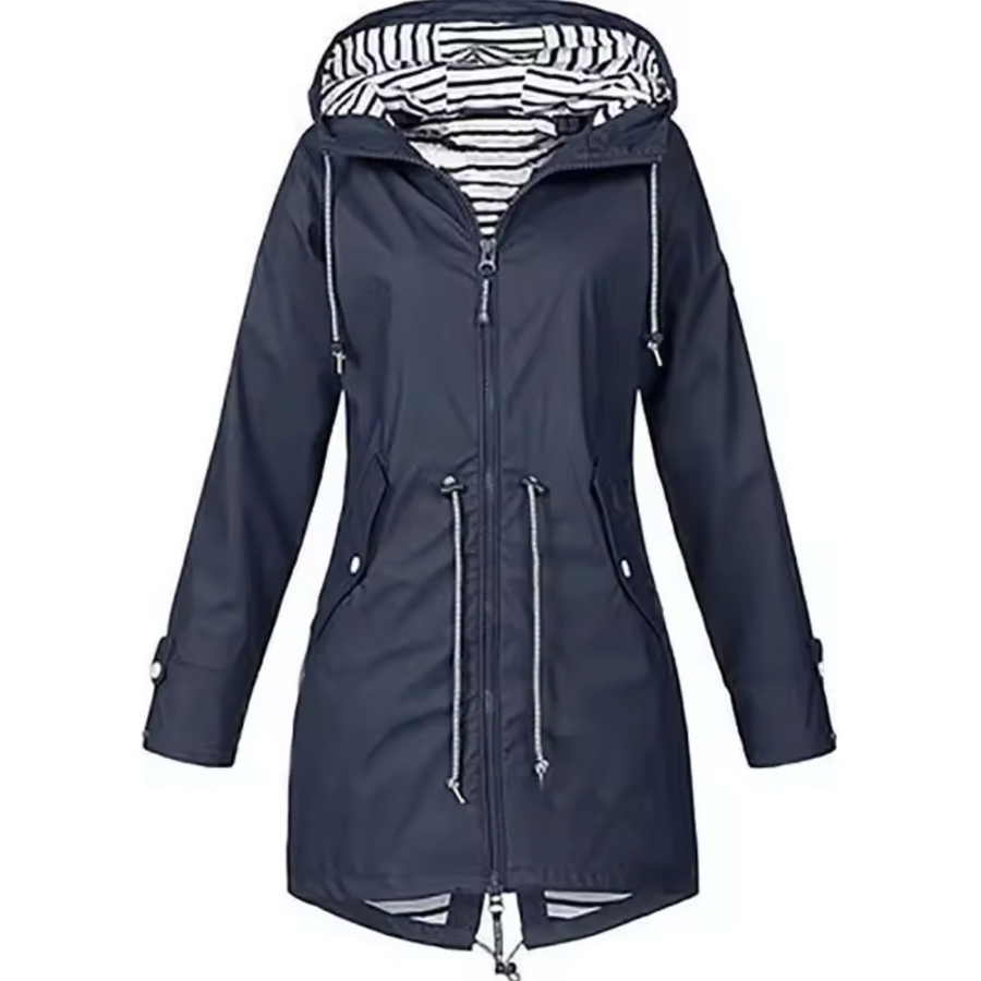 Aase | Women's Drawstring Parka with Striped Lining