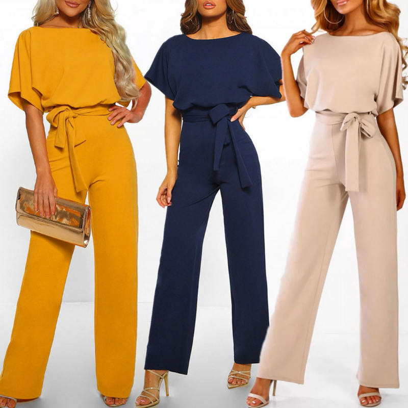Nadia | Women's Wide-Leg Jumpsuit with Flutter Sleeves & Tie Waist