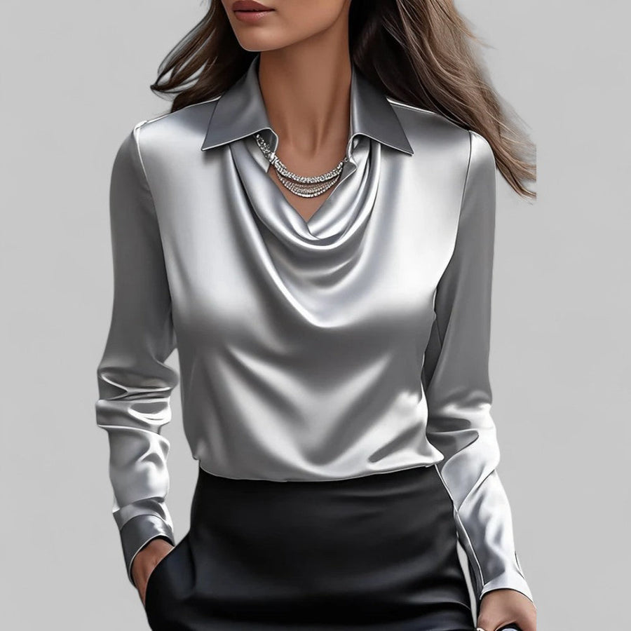 Scarlett | Women's Elegant Long Sleeve Satin Blouse