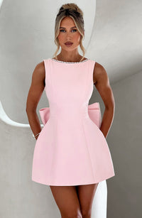 Isabella | Women's Textured Wedding Guest Mini Dress
