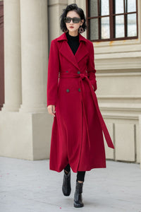 Wool Maxi Coat Double Breasted Fit & Flare Silhouette 5348