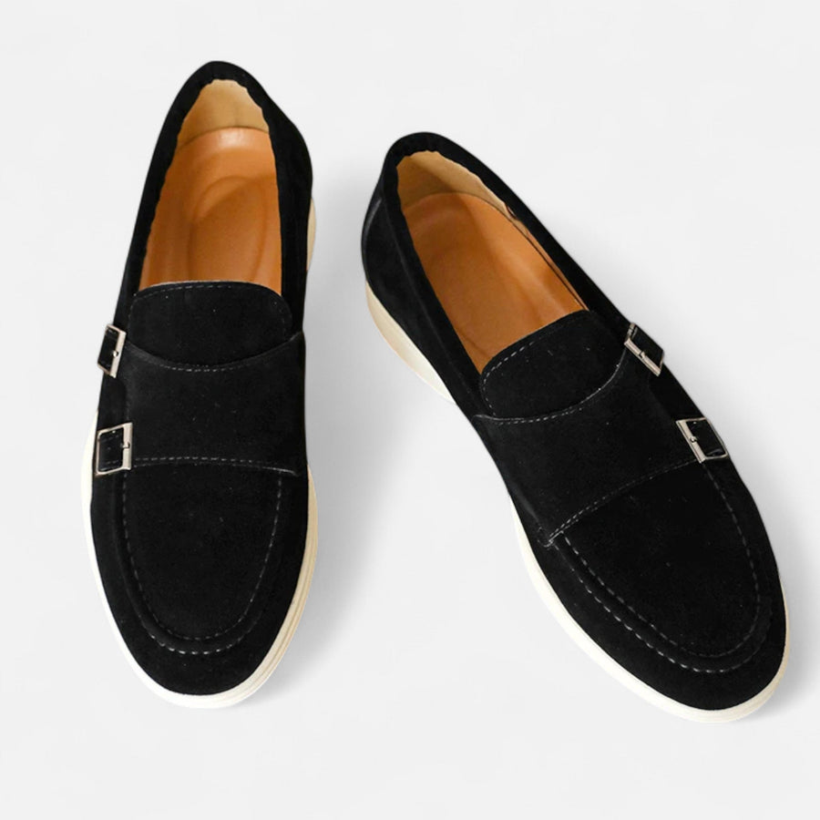 Men's Suede Monk Strap Loafers