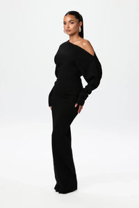 Amy Knit Maxi Dress in Black