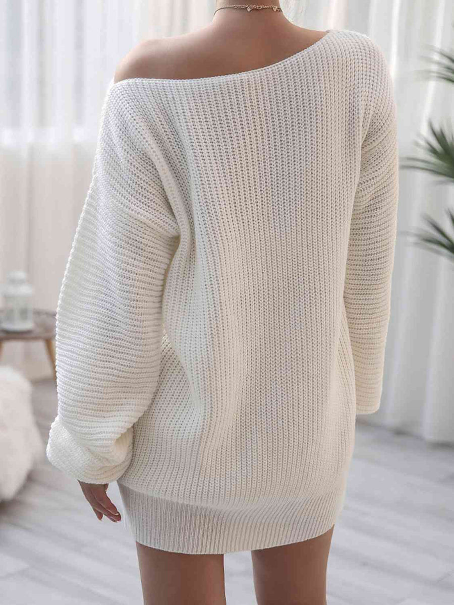 Cecilia Rib-Knit Mini Dress in Pastel Blue