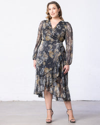 Celestine Metallic High-Low Cocktail Dress