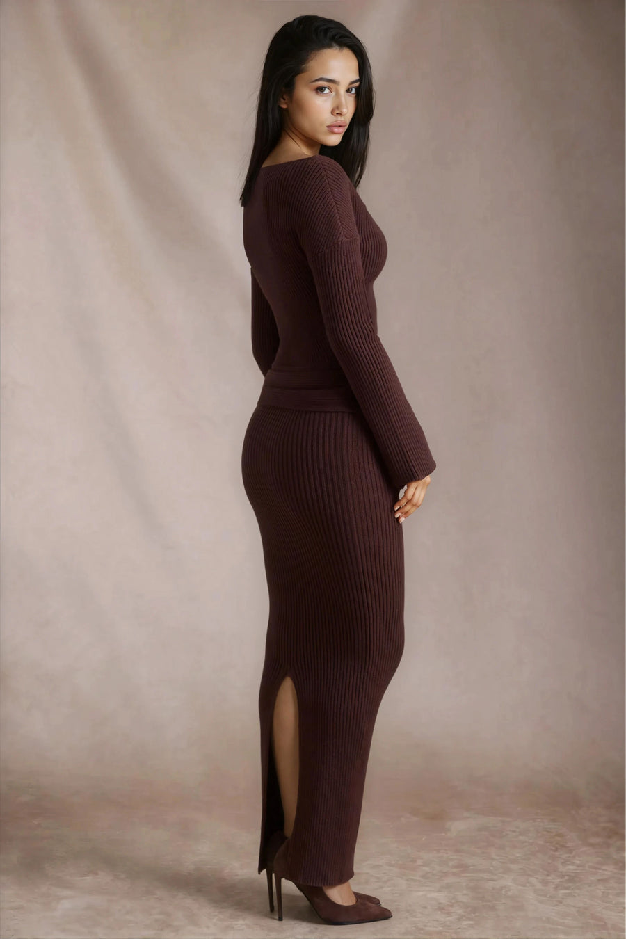 ANISE RIBBED MAXI SKIRT SET