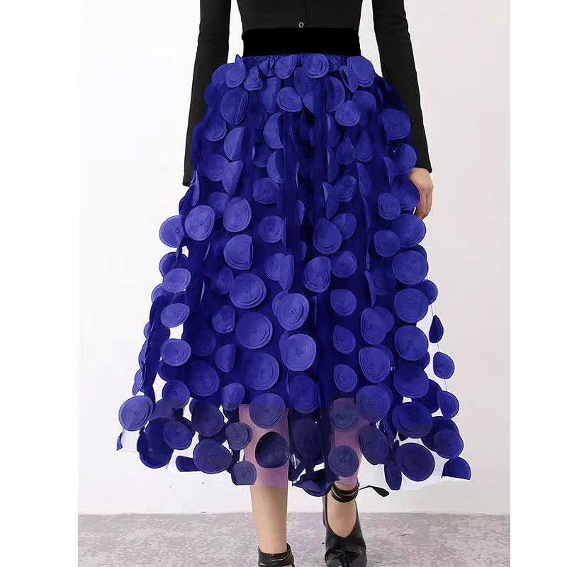 Seraphina | Women's Elegant Polka Dot Patchwork Tulle Skirt