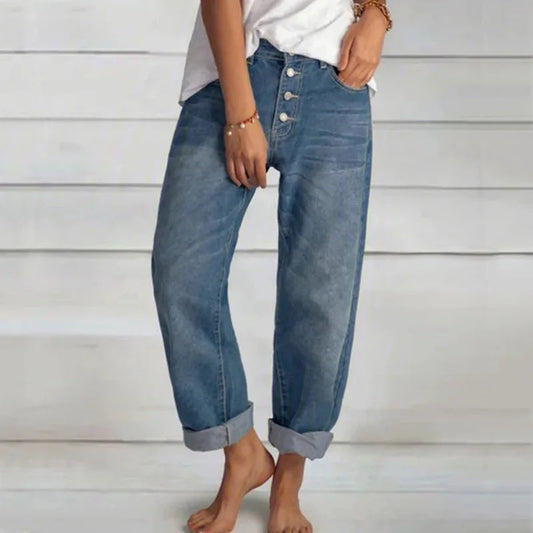 Annika | Women's Relaxed Fit Cuffed Hem Jeans