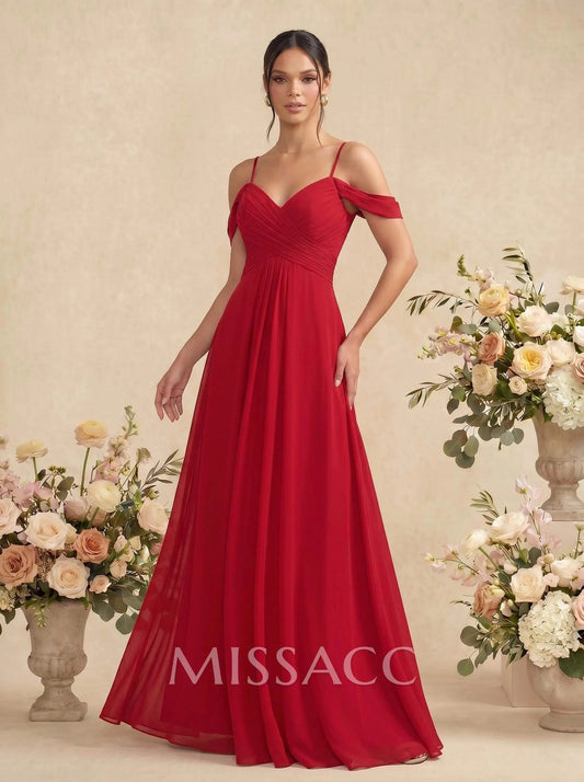 Off-The-Shoulder Chiffon Bridesmaid Dresses - Missacc