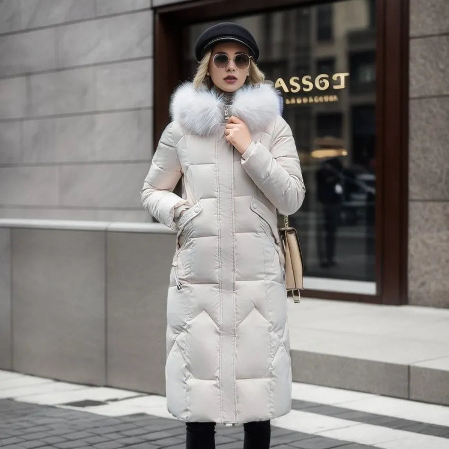 Jessica | Women's Winter Quilted Coat with Hood Trim