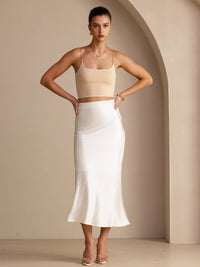 19Momme Silk High Waist Elegant Maxi Skirt