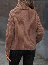 Turtleneck Rib Knit Sweater