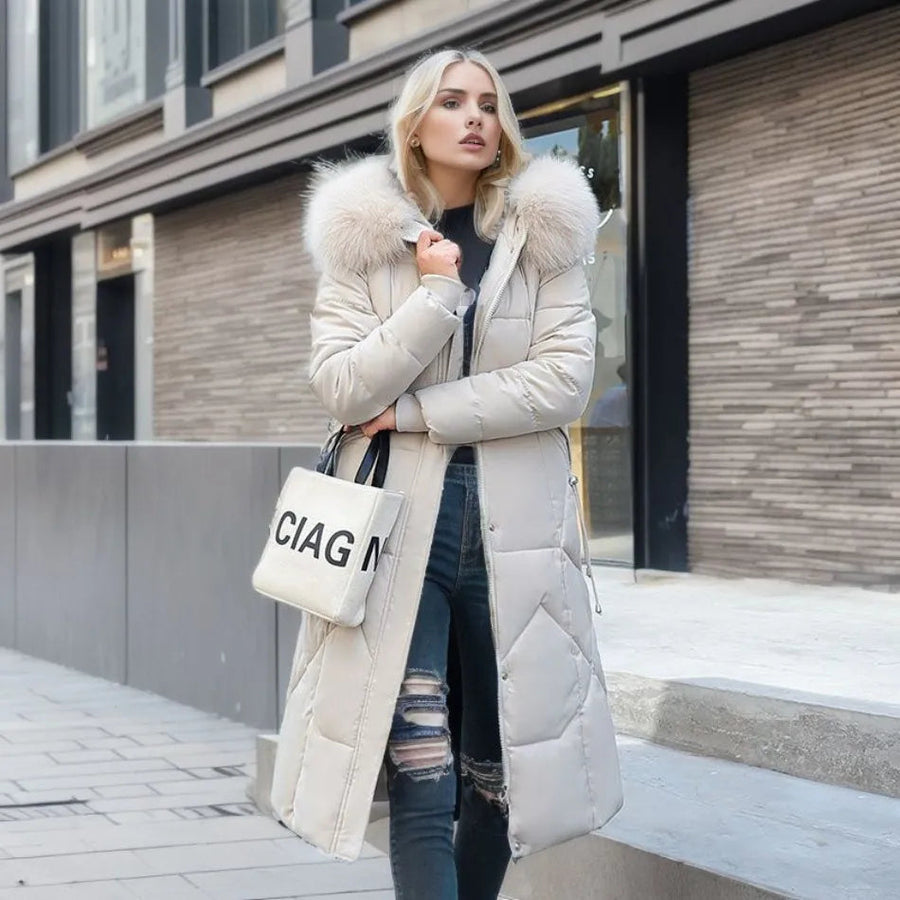 Jessica | Women's Winter Quilted Coat with Hood Trim