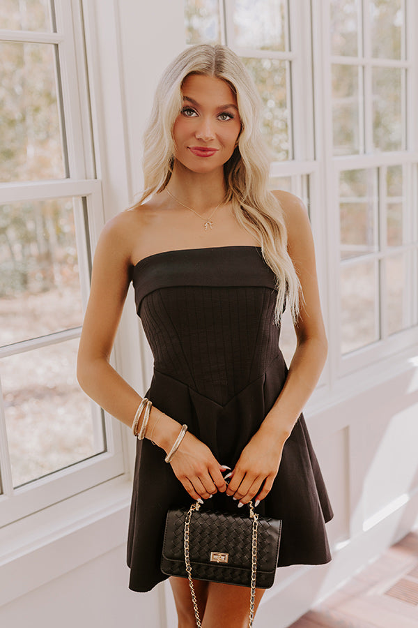 Ophelia Scuba Mini Dress in Black