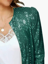 Full Size Sequin Long Sleeve Jacket