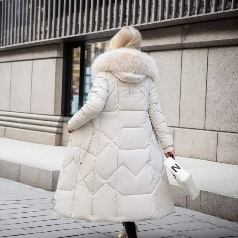 Jessica | Women's Winter Quilted Coat with Hood Trim