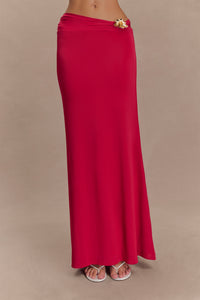 Ainsley Asymmetrical Maxi Dress in Burnt Orange
