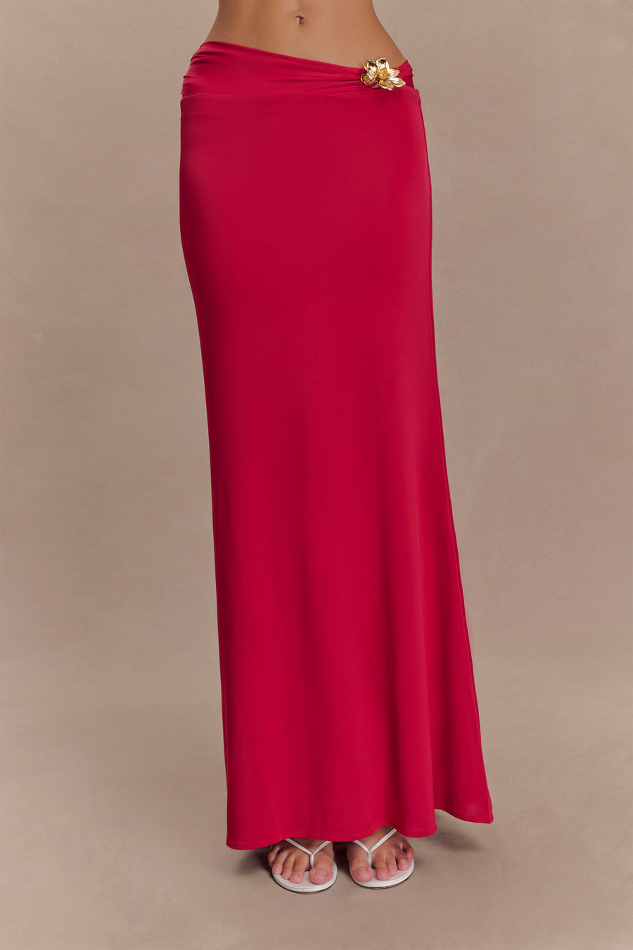 Ainsley Asymmetrical Maxi Dress in Burnt Orange