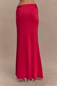 Ainsley Asymmetrical Maxi Dress in Burnt Orange