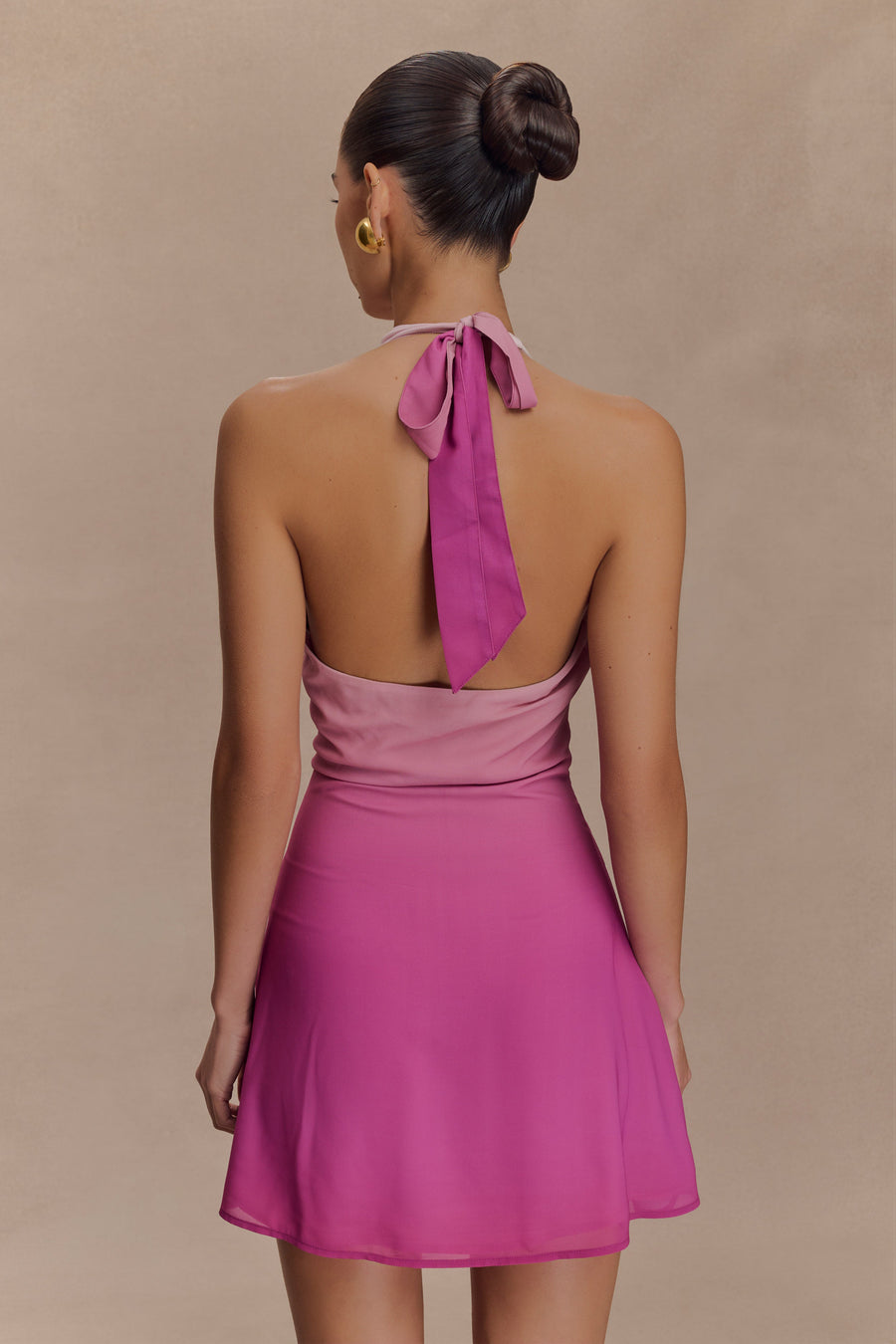 Malakhai Chiffon Halter Mini Dress