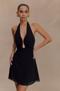 Malakhai Chiffon Halter Mini Dress
