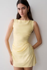 Bexley Draped Mini Dress in Dark Chocolate