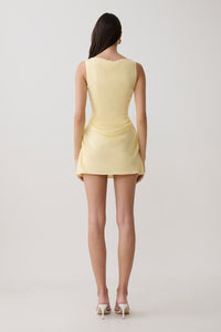 Bexley Draped Mini Dress in Dark Chocolate