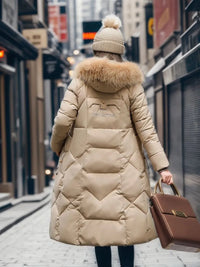 Bella | Women Winter Puffer Coat with Hood Trim