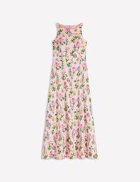 Silvia Boned Bodice Maxi Dress in Green Opulent Blossom