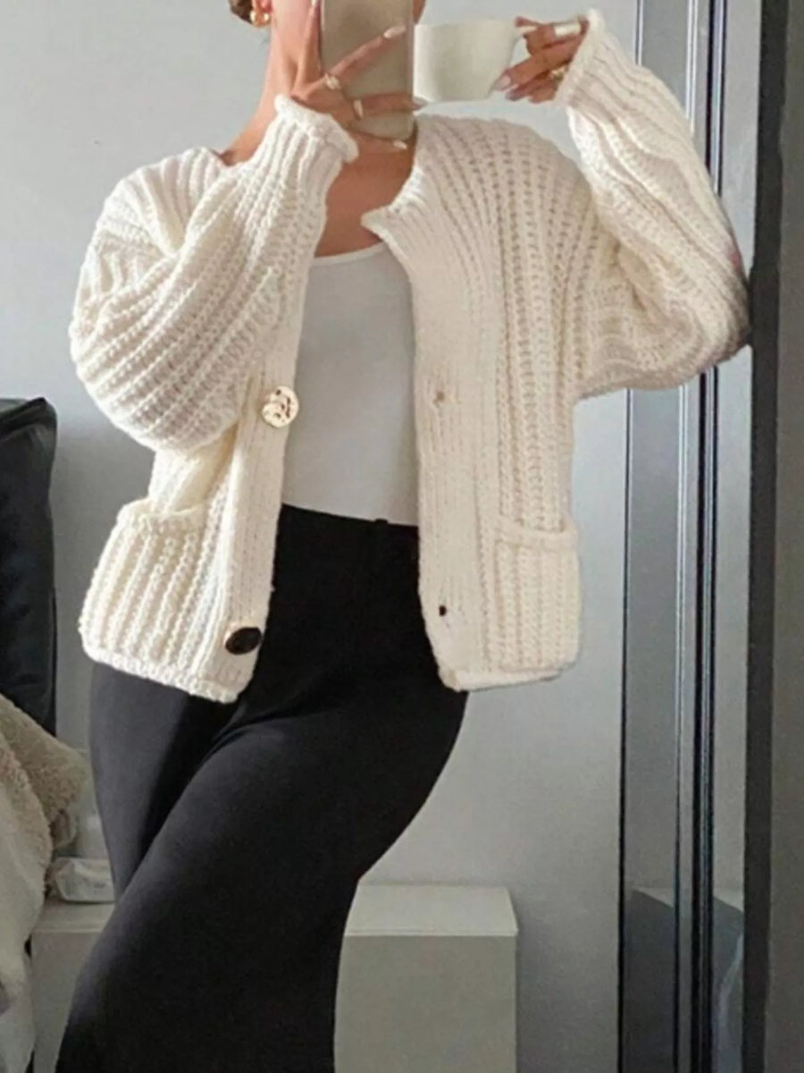 Margot Linen Button Cardigan