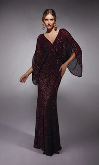 Alyce Navy Silk Formal Gown