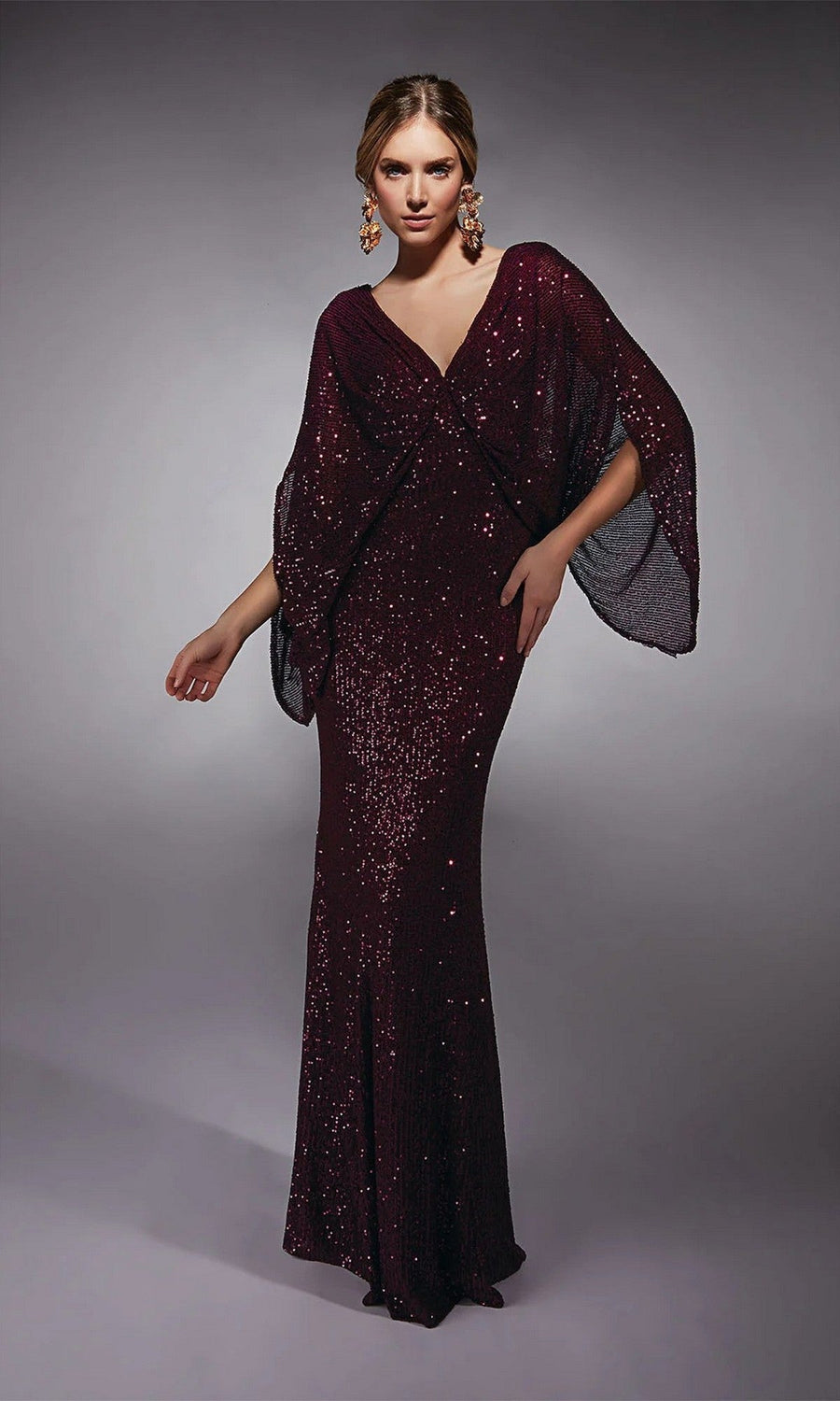Alyce Navy Silk Formal Gown