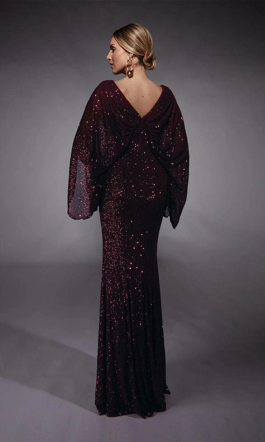 Alyce Navy Silk Formal Gown