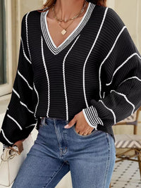 Margot Striped Contrast Sweater
