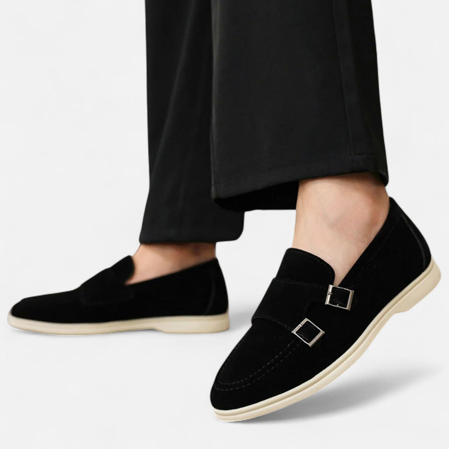 Men's Suede Monk Strap Loafers