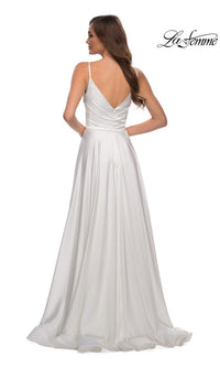 La Femme V Neck Long a Line Prom Dress 28607