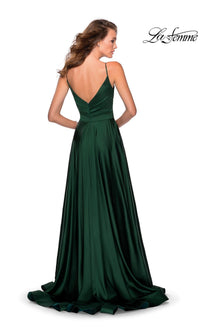 La Femme V Neck Long a Line Prom Dress 28607