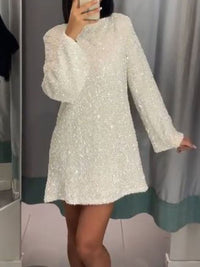 Janice | Women's Sequin Dress with Bow Tie Closure