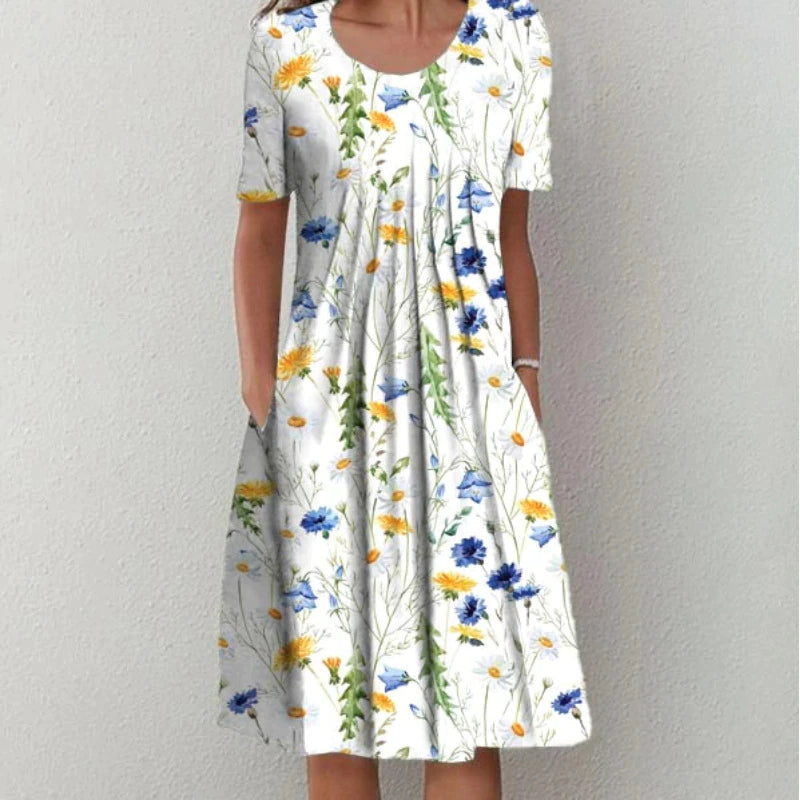 Carolin | Women's Short Sleeve Floral Dress