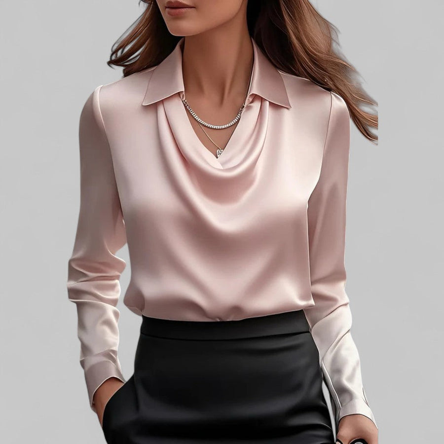 Scarlett | Women's Elegant Long Sleeve Satin Blouse