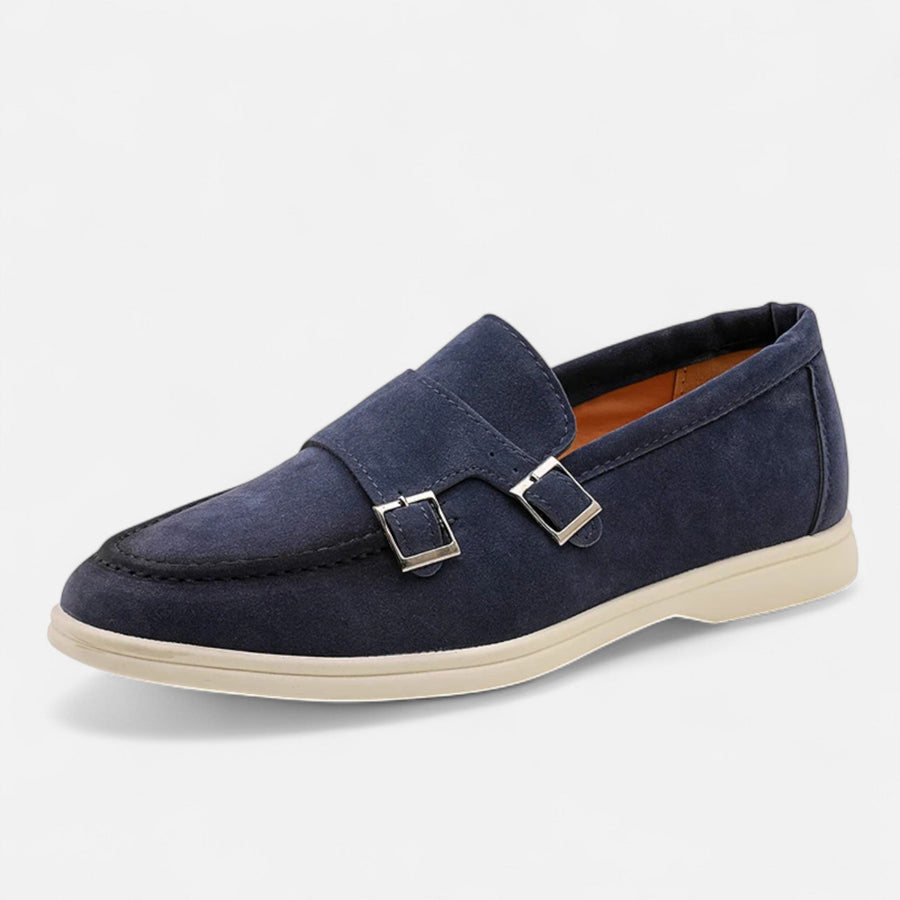 Men's Suede Monk Strap Loafers
