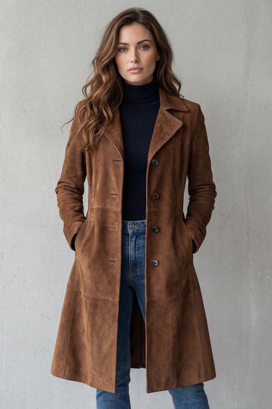 MARLOE | SUEDE LONGLINE COAT
