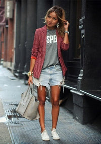 Aksinya | Women's Red Plaid Jacket