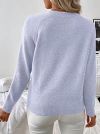 Karine | Women's Crew Neck Sweater with Shoulder Button Detail