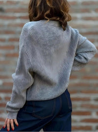 V Neck Button Up Knit Cardigan