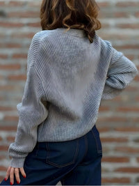 V Neck Button Up Knit Cardigan