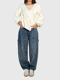 Clara | Women's Sparkle Diamond Denim Pants