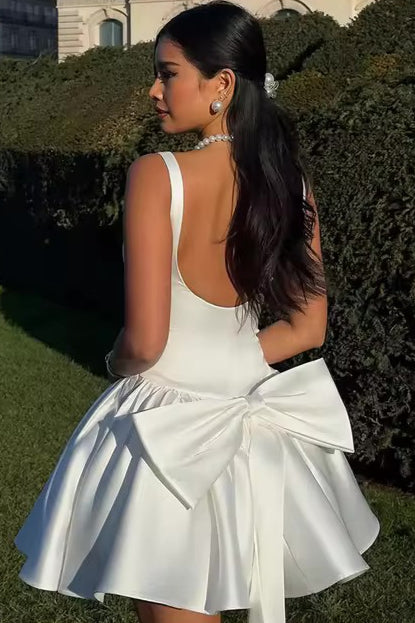 Juliet Bow Spaghetti Strap Cocktail Dress