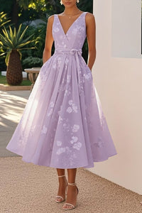 Cecilia Lace Tea-Length Dress