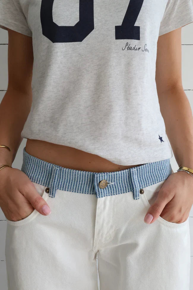 MILLY STRIPED RELAXED JEANS